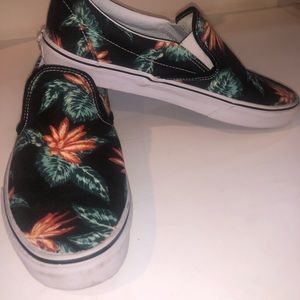 Vans floral slip on shoes